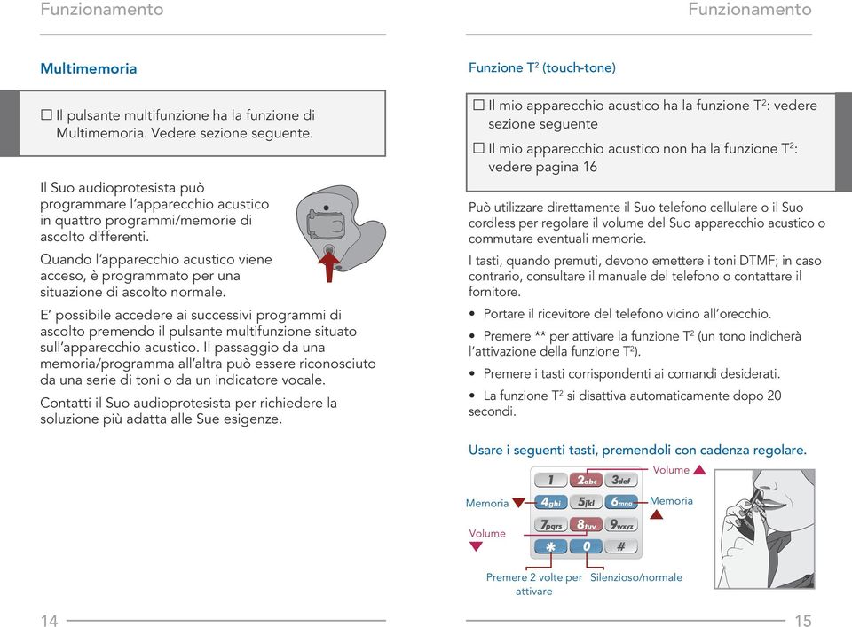 Quando l apparecchio acustico viene acceso, è programmato per una situazione di ascolto normale.