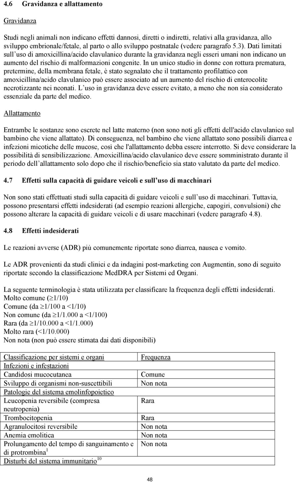 In un unico studio in donne con rottura prematura, pretermine, della membrana fetale, è stato segnalato che il trattamento profilattico con amoxicillina/acido clavulanico può essere associato ad un