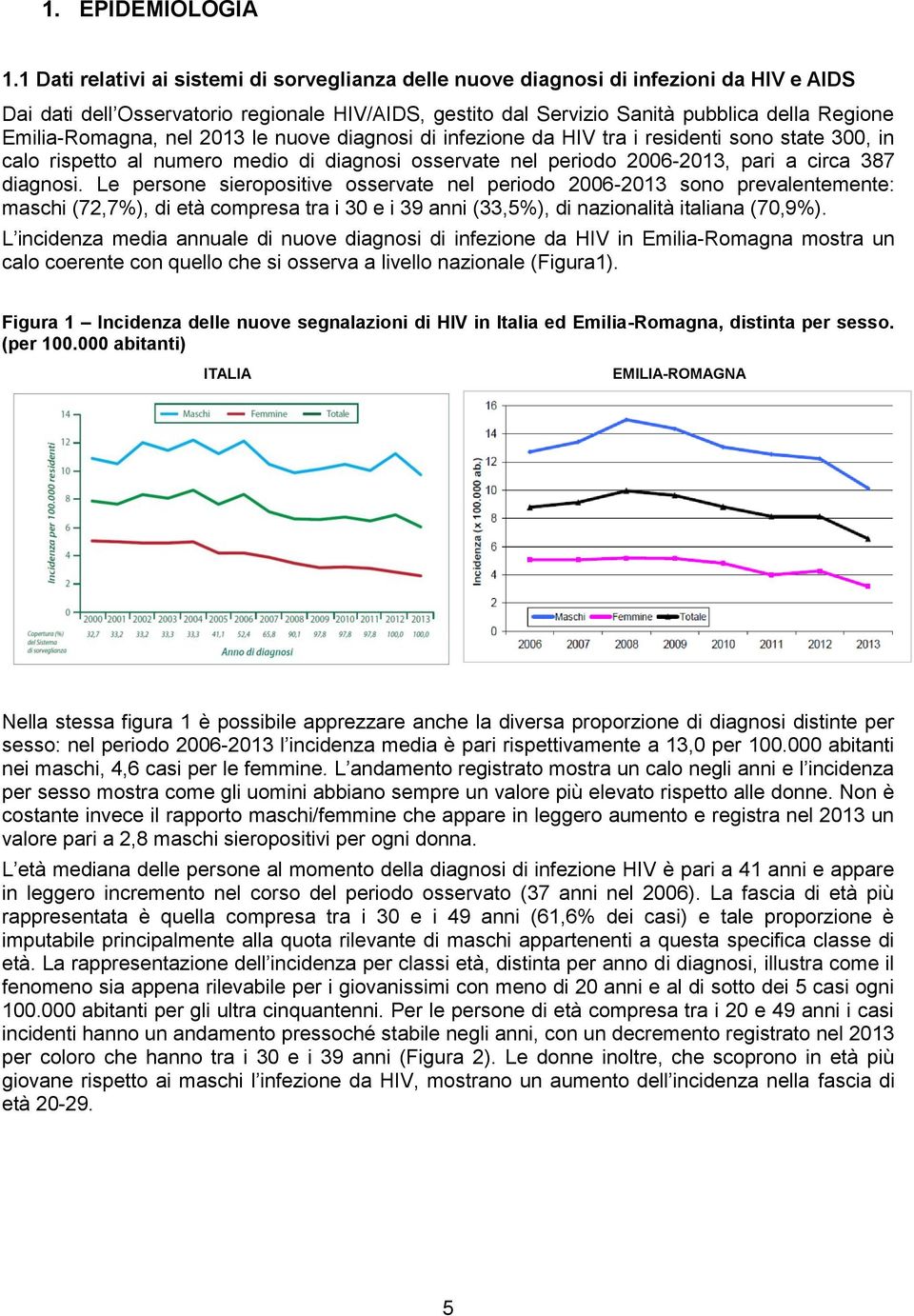 Emilia-Romagna, nel 2013 le nuove diagnosi di infezione da HIV tra i residenti sono state 300, in calo rispetto al numero medio di diagnosi osservate nel periodo 2006-2013, pari a circa 387 diagnosi.