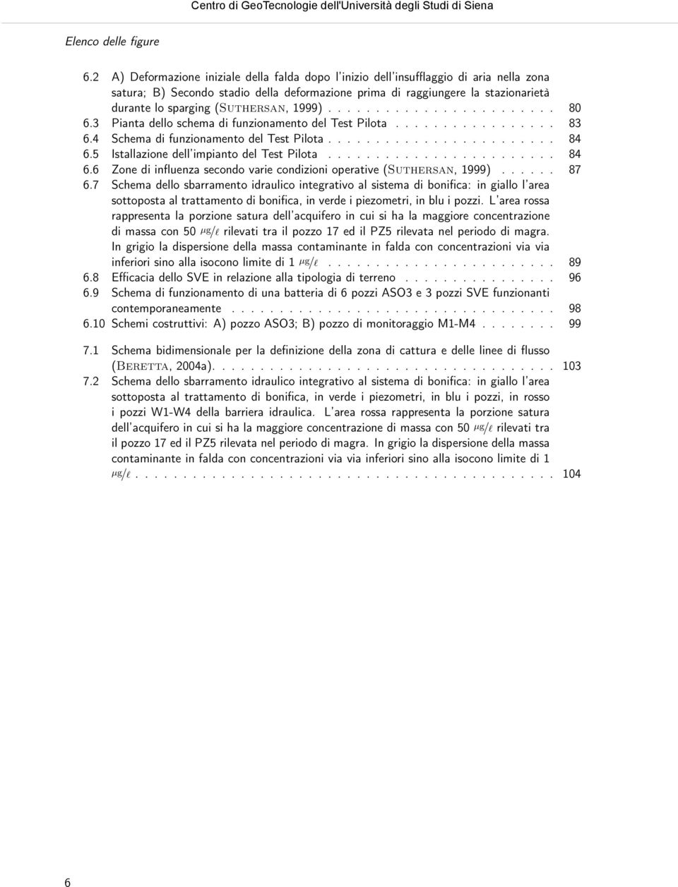 (Suthersan, 1999)........................ 80 6.3 Pianta dello schema di funzionamento del Test Pilota................. 83 6.4 Schema di funzionamento del Test Pilota........................ 84 6.