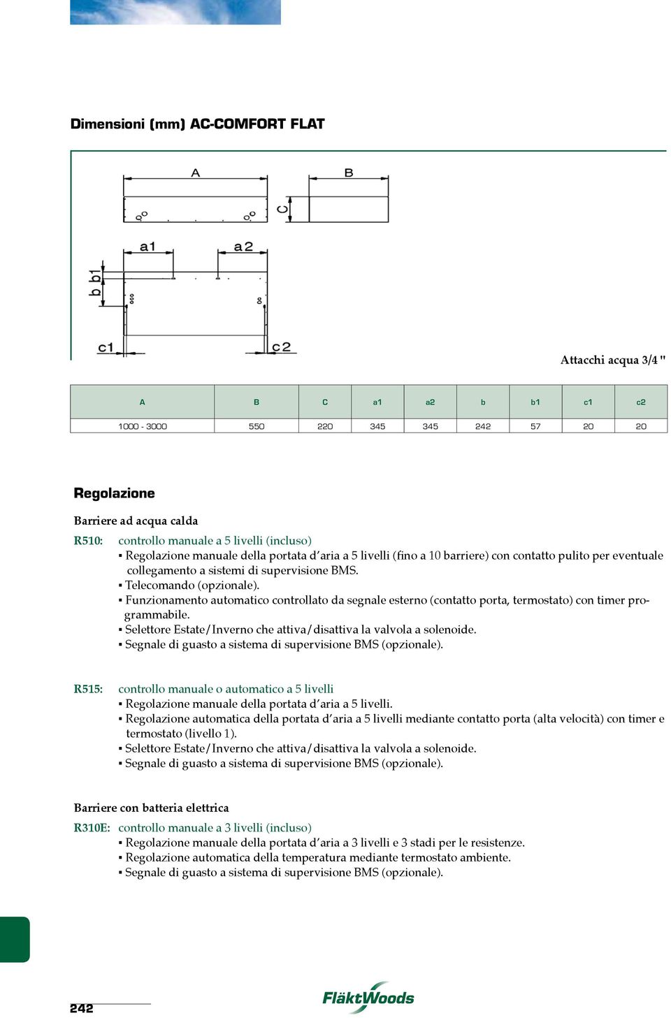 Funzionamento automatico controllato da segnale esterno (contatto porta, termostato) con timer programmabile. Selettore Estate/Inverno che attiva/disattiva la valvola a solenoide.