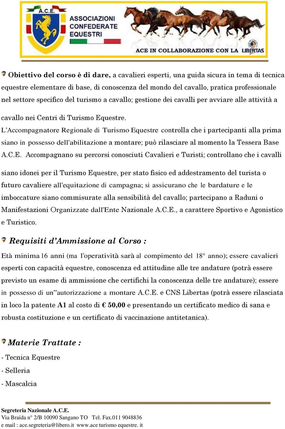 L Accompagnatore Regionale di Turismo Eq