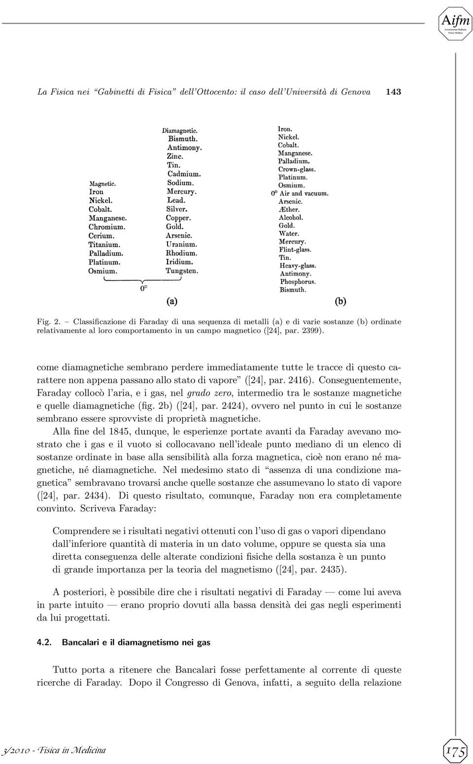 come diamagnetiche sembrano perdere immediatamente tutte le tracce di questo carattere non appena passano allo stato di vapore ([24], par. 2416).