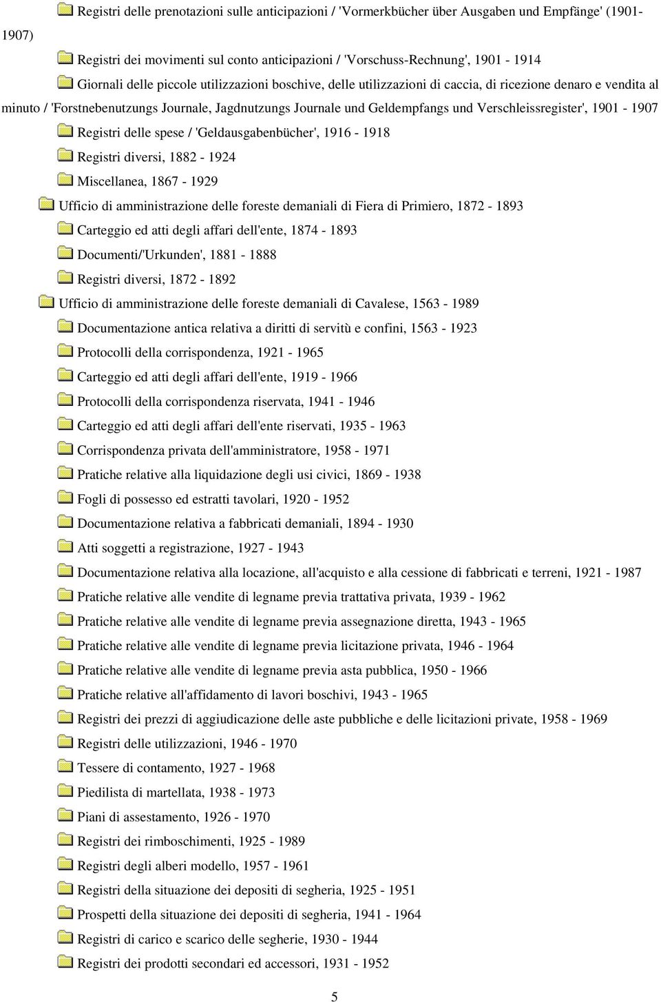 Verschleissregister', 1901-1907 Registri delle spese / 'Geldausgabenbücher', 1916-1918 Registri diversi, 1882-1924 Miscellanea, 1867-1929 Ufficio di amministrazione delle foreste demaniali di Fiera