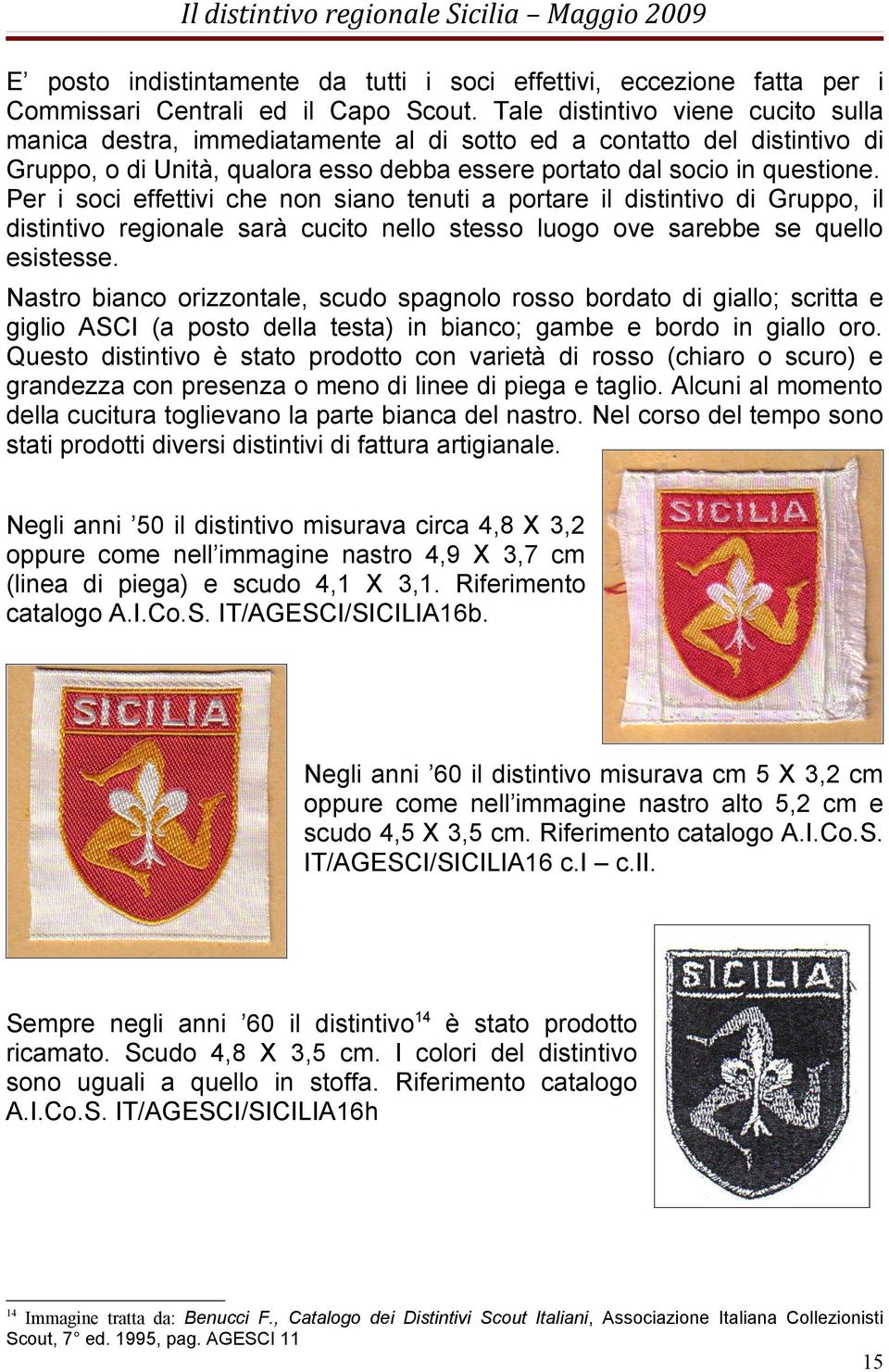 Per i soci effettivi che non siano tenuti a portare il distintivo di Gruppo, il distintivo regionale sarà cucito nello stesso luogo ove sarebbe se quello esistesse.