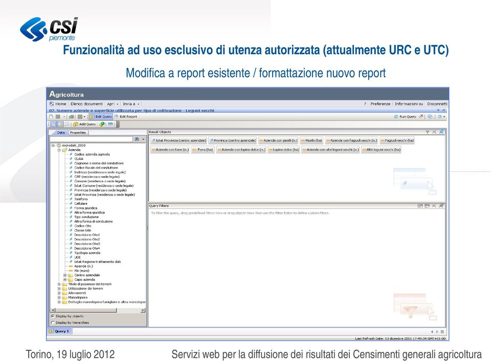 URC e UTC) Modifica a report