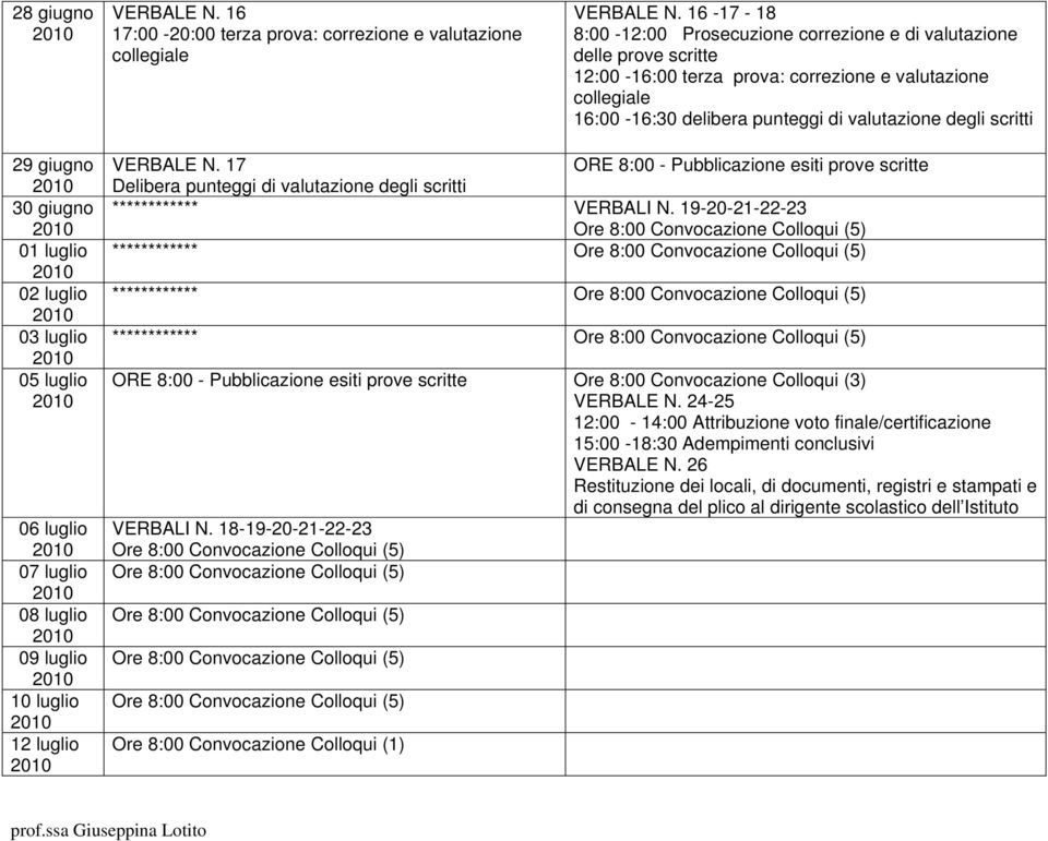 scritti 29 giugno 30 giugno 01 luglio 02 luglio 03 luglio 05 luglio 06 luglio 07 luglio 08 luglio 09 luglio 10 luglio 12 luglio N.