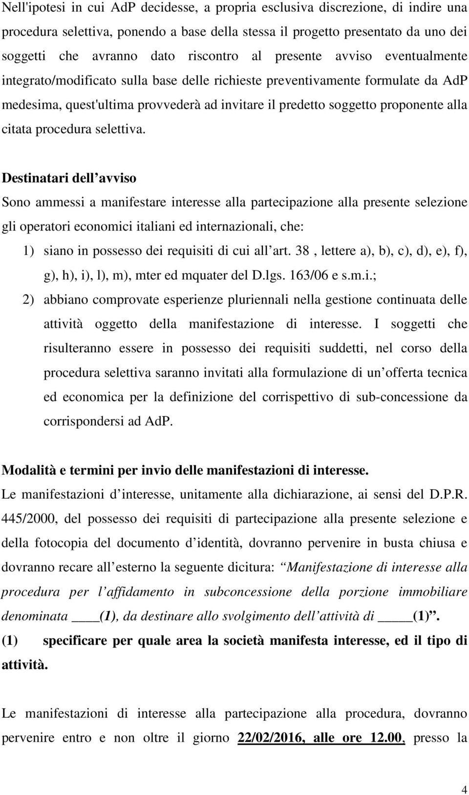 proponente alla citata procedura selettiva.