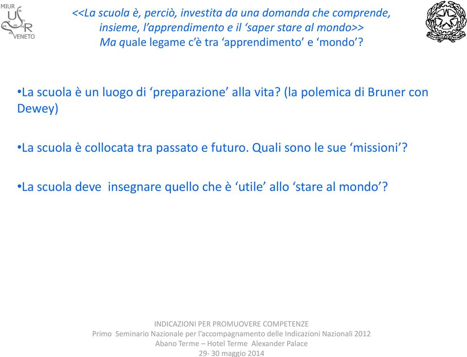 La scuola è un luogo di preparazione alla vita?