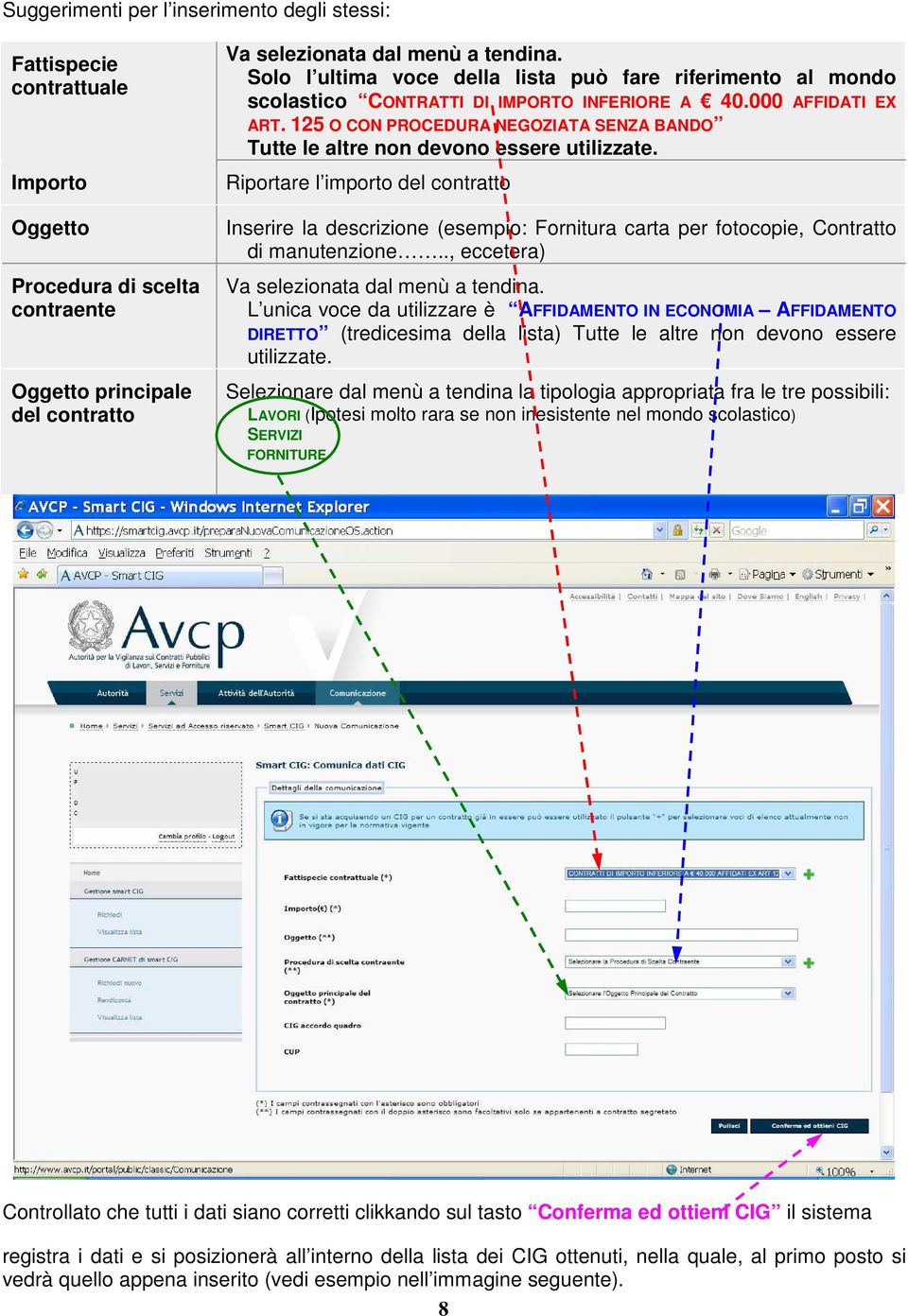 125 O CON PROCEDURA NEGOZIATA SENZA BANDO Tutte le altre non devono essere utilizzate.