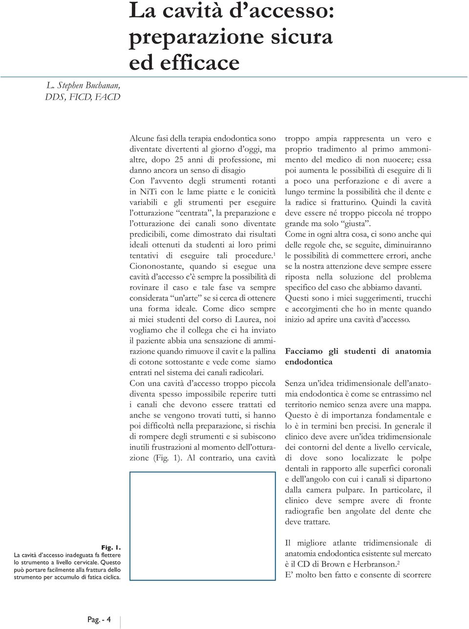 Alcune fasi della terapia endodontica sono diventate divertenti al giorno d oggi, ma altre, dopo 25 anni di professione, mi danno ancora un senso di disagio Con l avvento degli strumenti rotanti in