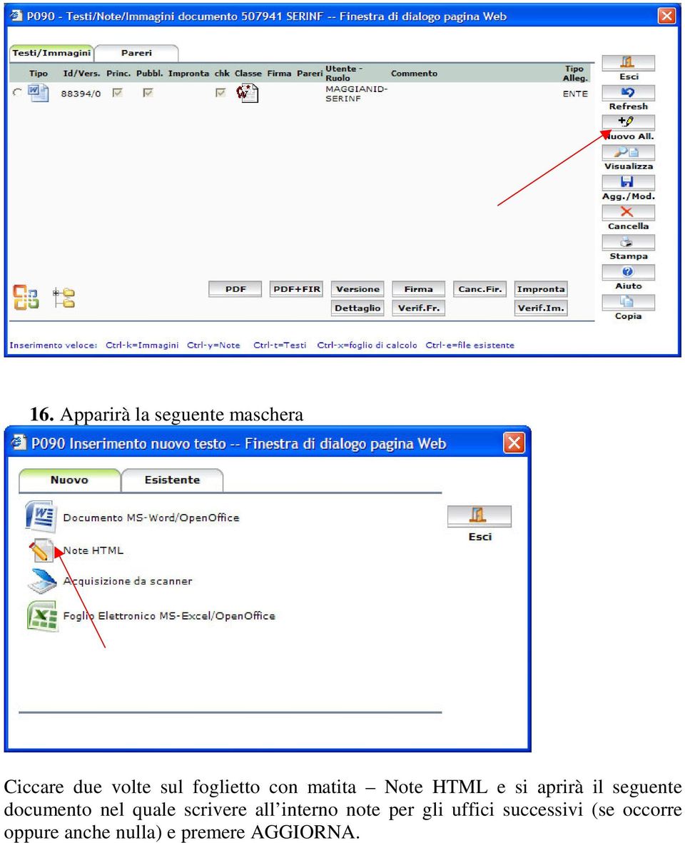 documento nel quale scrivere all interno note per gli