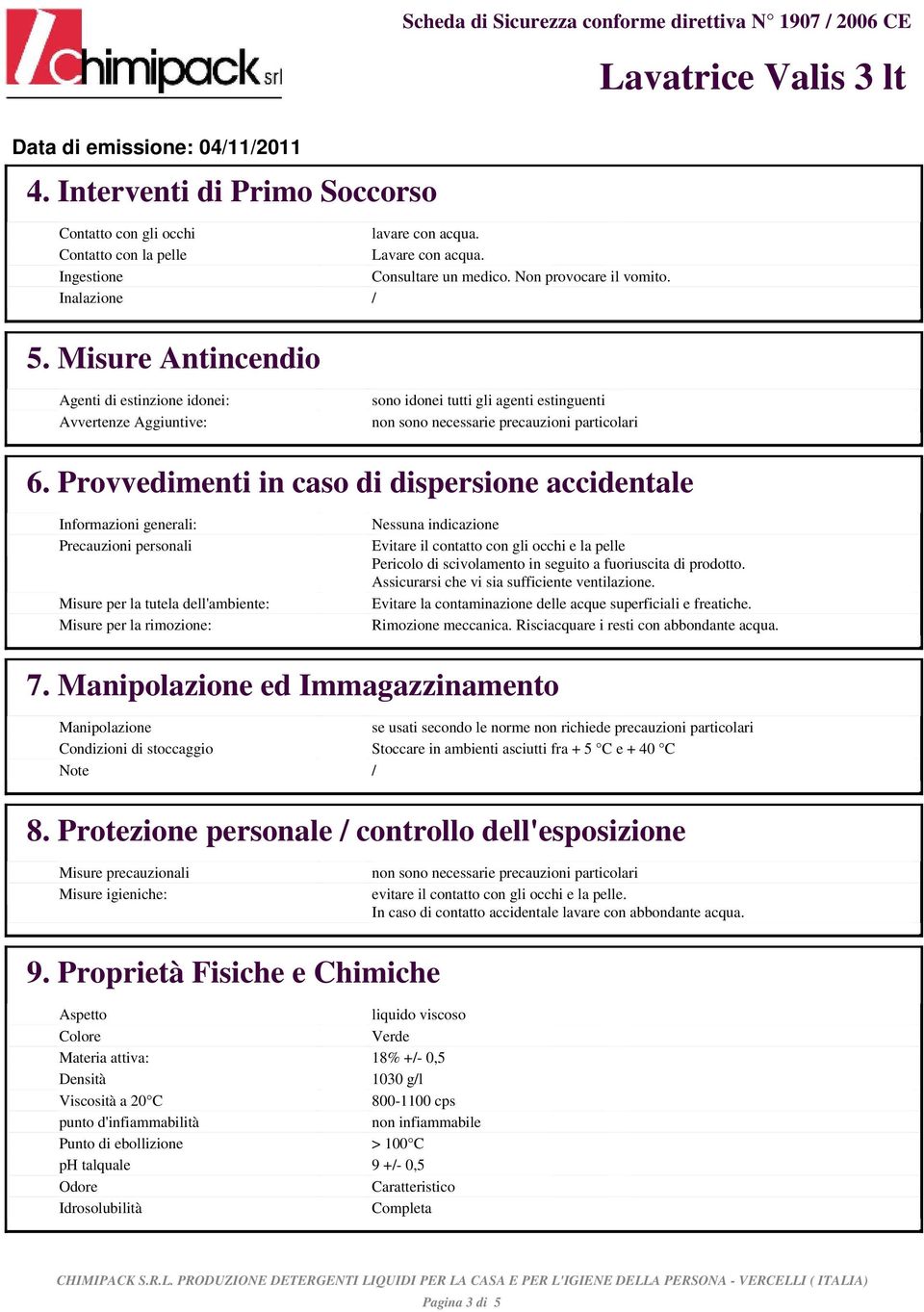 Non provocare Ingestione il il vomito. Inalazione / Inalazione Inalazione // Inalazione 5.