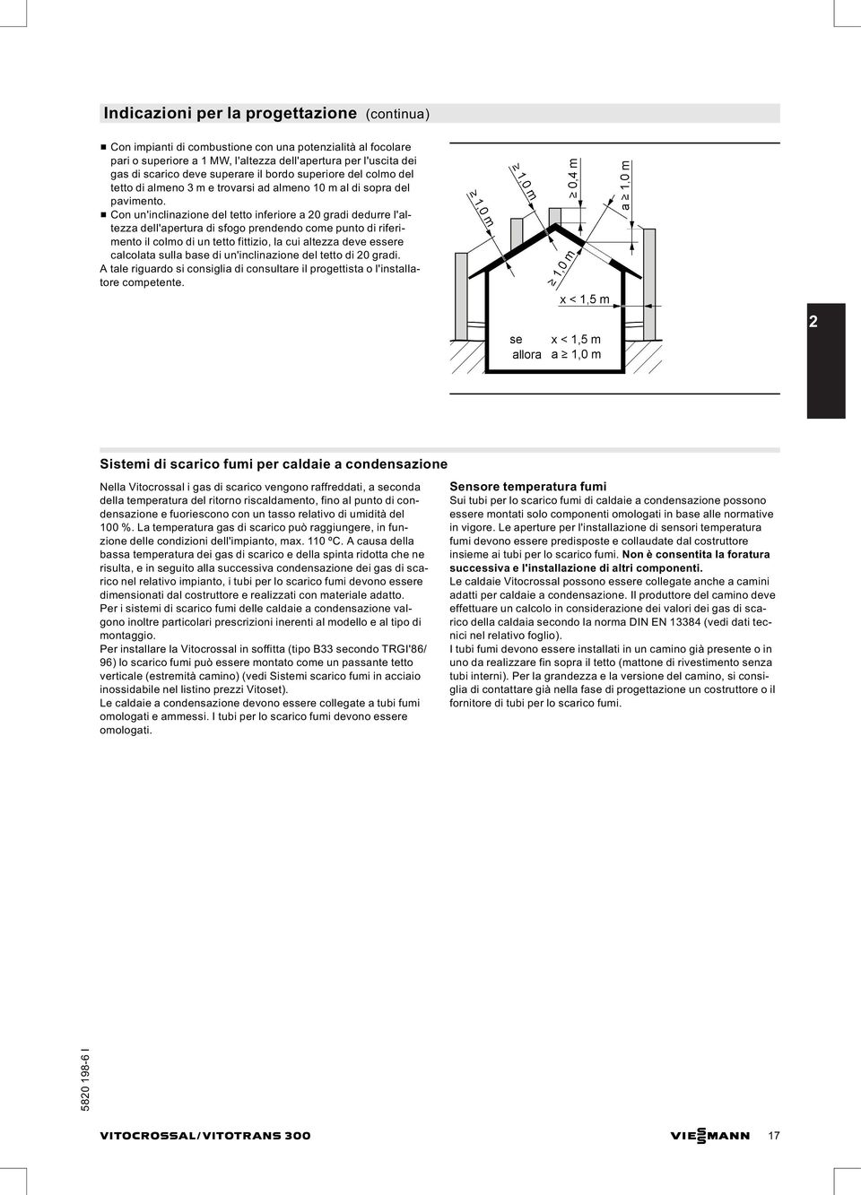 & Con un'inclinazione del tetto inferiore a 20 gradi dedurre l'altezza dell'apertura di sfogo prendendo come punto di riferimento il colmo di un tetto fittizio, la cui altezza deve essere calcolata