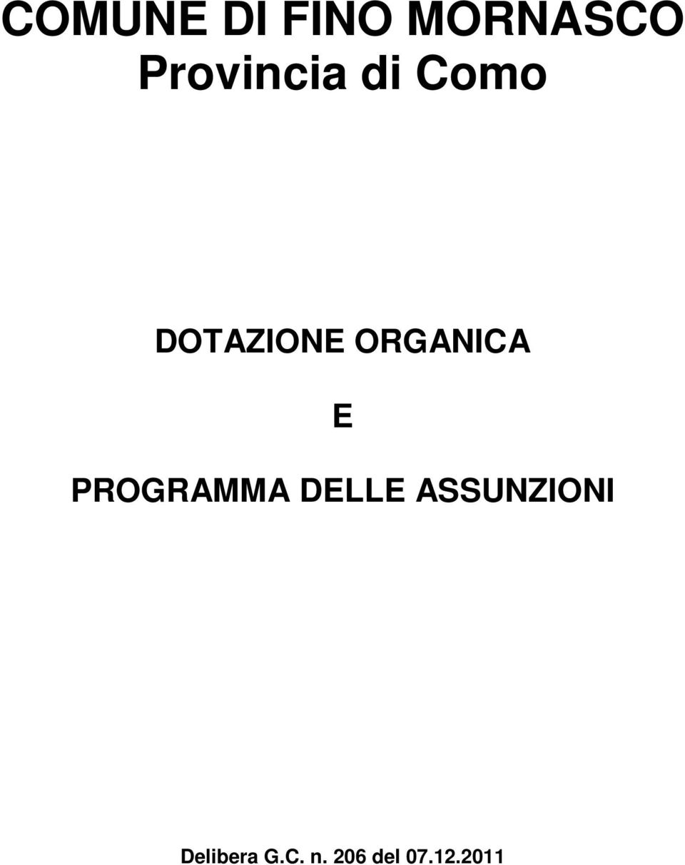 ORGANICA E PROGRAMMA DELLE