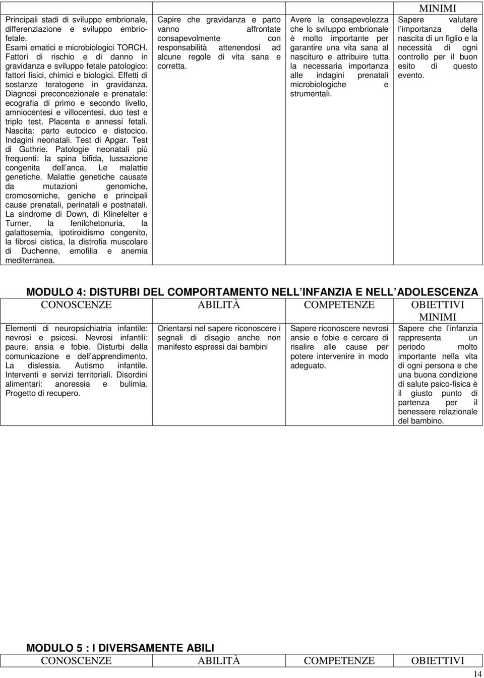 Diagnosi preconcezionale e prenatale: ecografia di primo e secondo livello, amniocentesi e villocentesi, duo test e triplo test. Placenta e annessi fetali. Nascita: parto eutocico e distocico.