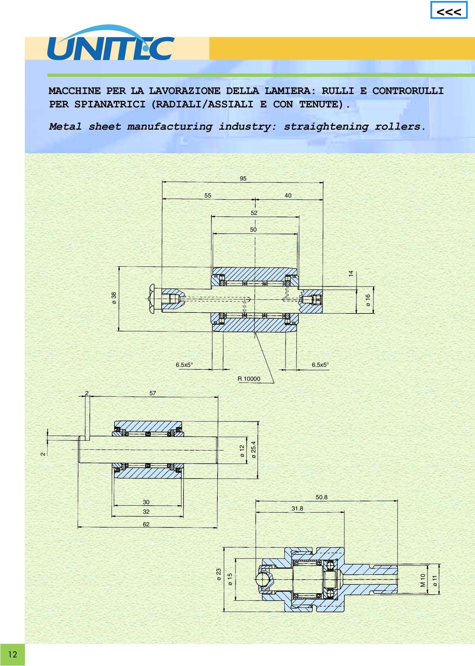 Metal sheet manufacturing industry: straightening rollers.