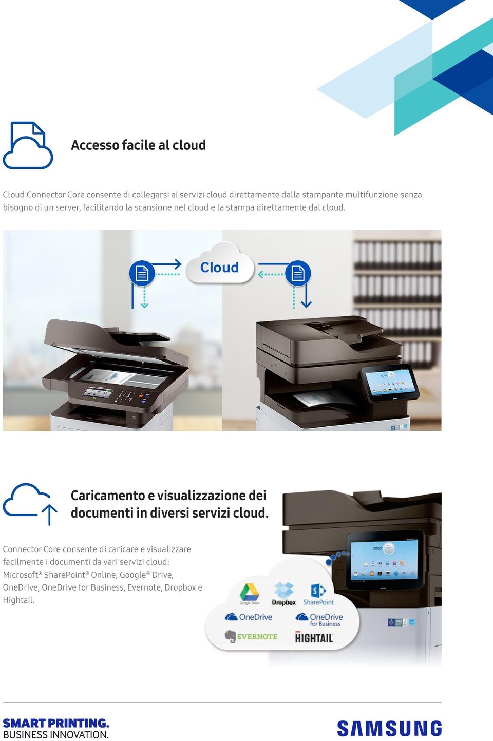 Caricamento e visualizzazione dei documenti in diversi servizi cloud.