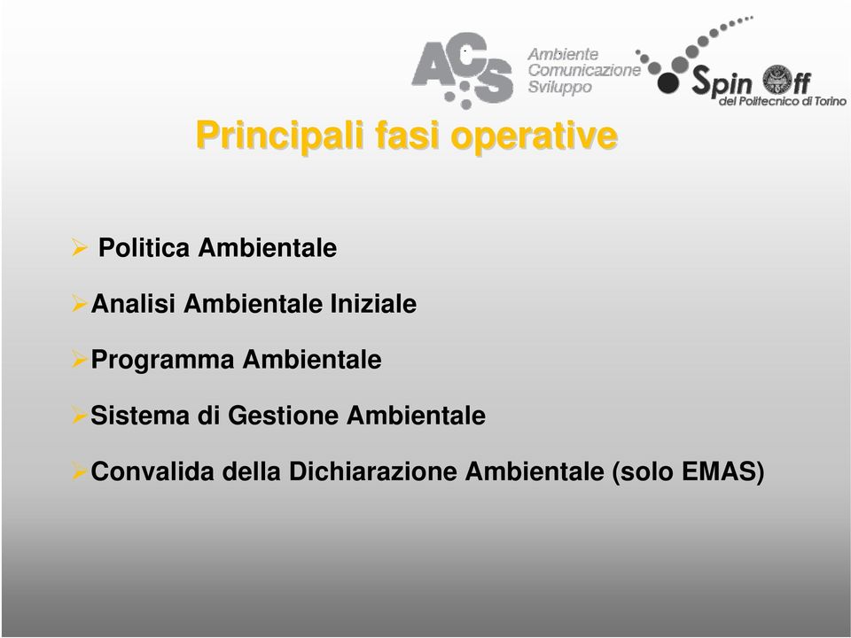 Programma Ambientale Sistema di Gestione