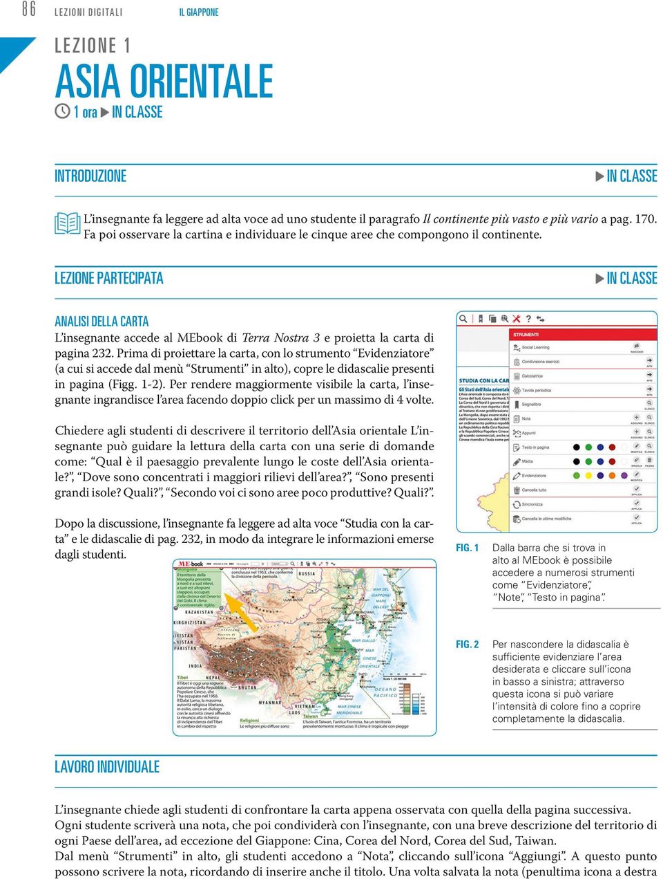 lezione partecipata analisi della carta L insegnante accede al MEbook di Terra Nostra 3 e proietta la carta di pagina 232.