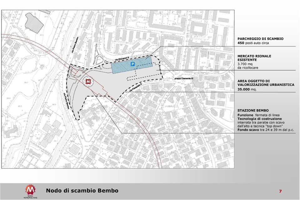 STAZIONE BEMBO Funzione fermata di linea Tecnologia di costruzione interrata tra