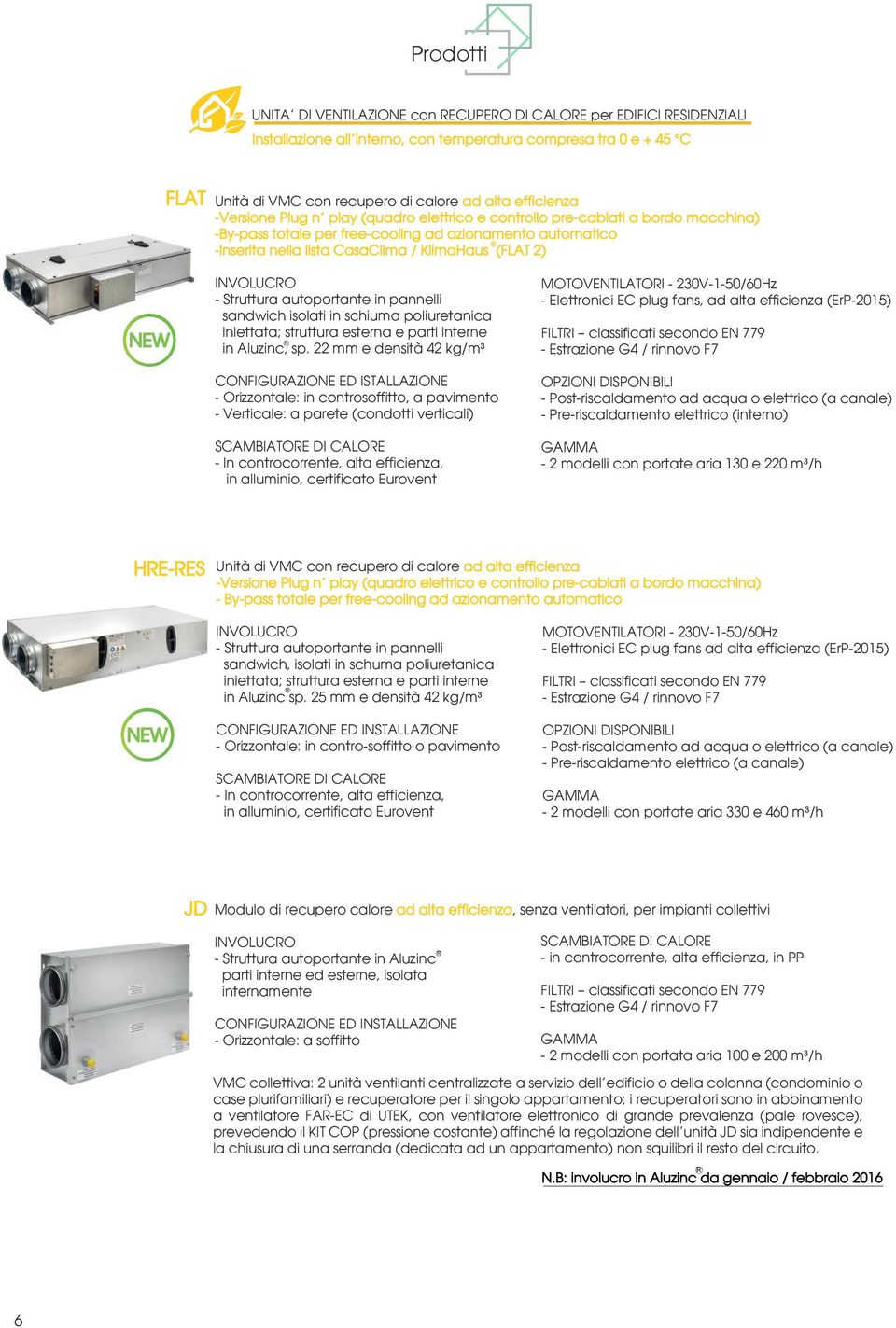 (FLAT 2) NEW - Struttura autoportante in pannelli sandwich isolati in schiuma poliuretanica iniettata; struttura esterna e parti interne in Aluzinc, sp.