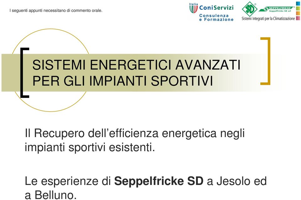 Recupero dell efficienza energetica negli impianti