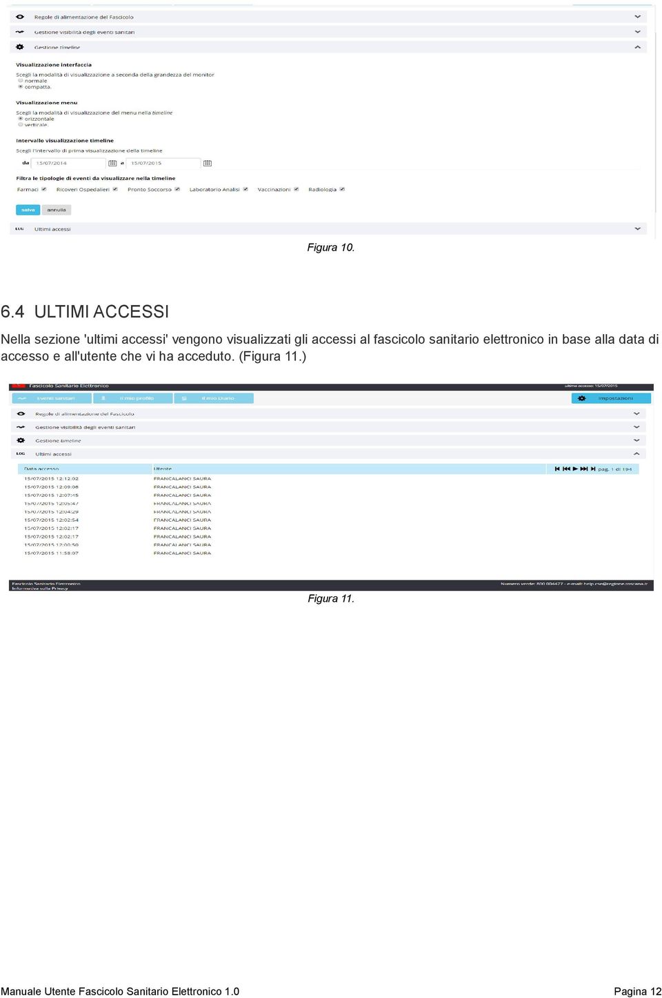 visualizzati gli accessi al fascicolo sanitario