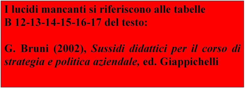 Bruni (2002), Sussidi didattici per il