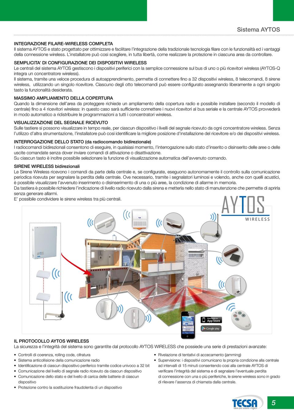 SEMPLICITA DI CONFIGURAZIONE DEI DISPOSITIVI WIRELESS Le centrali del sistema AYTOS gestiscono i dispositivi periferici con la semplice connessione sul bus di uno o più ricevitori wireless (AYTOS-Q