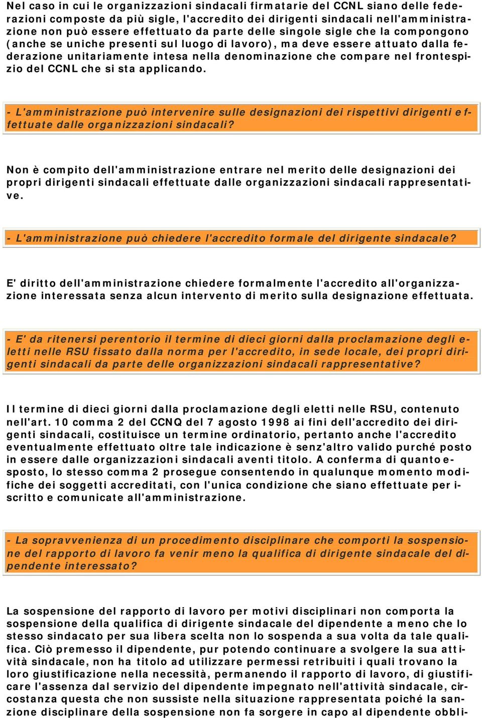 frontespizio del CCNL che si sta applicando. - L'amministrazione può intervenire sulle designazioni dei rispettivi dirigenti effettuate dalle organizzazioni sindacali?