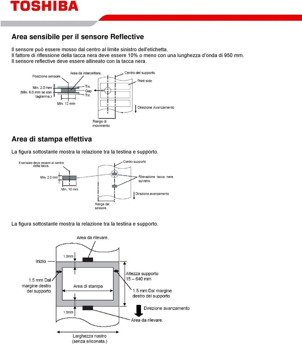 Il fattore di riflessione della tacca nera deve essere 10% o meno con una lunghezza d onda di 950 mm.