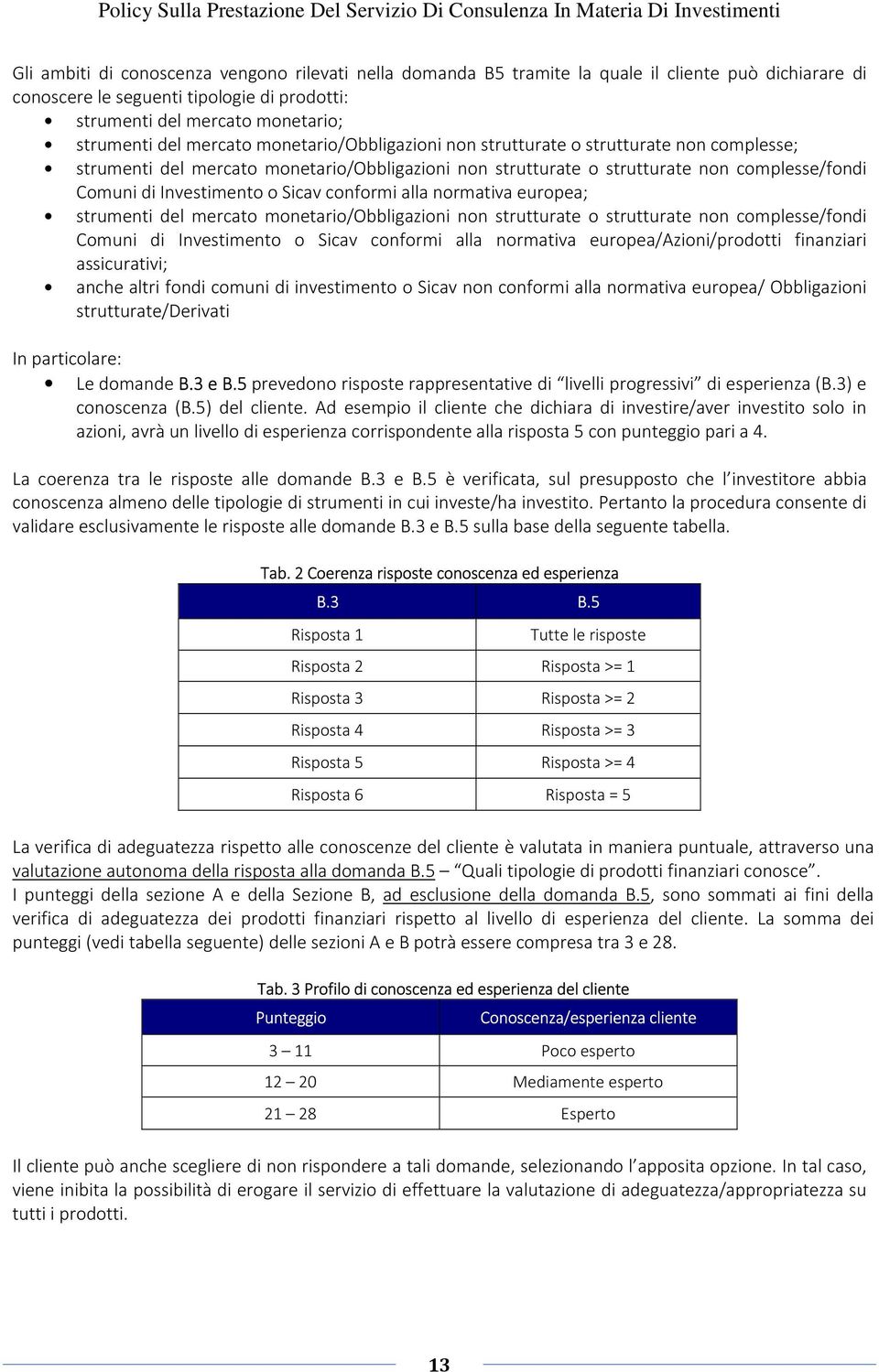 Sicav conformi alla normativa europea; strumenti del mercato monetario/obbligazioni non strutturate o strutturate non complesse/fondi Comuni di Investimento o Sicav conformi alla normativa