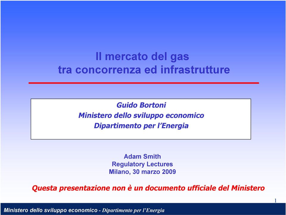 Lectures Milano, 30 marzo 2009 Questa presentazione non è un documento