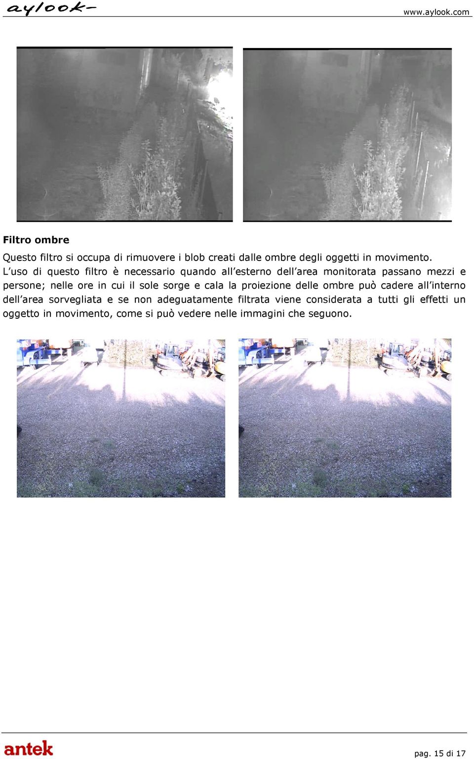 il sole sorge e cala la proiezione delle ombre può cadere all interno dell area sorvegliata e se non adeguatamente