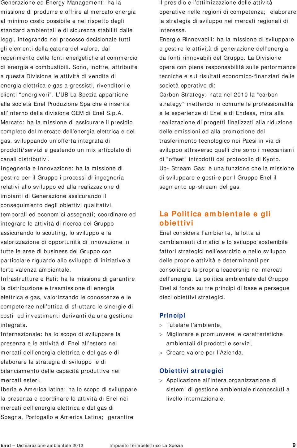 Sono, inoltre, attribuite a questa Divisione le attività di vendita di energia elettrica e gas a grossisti, rivenditori e clienti energivori.