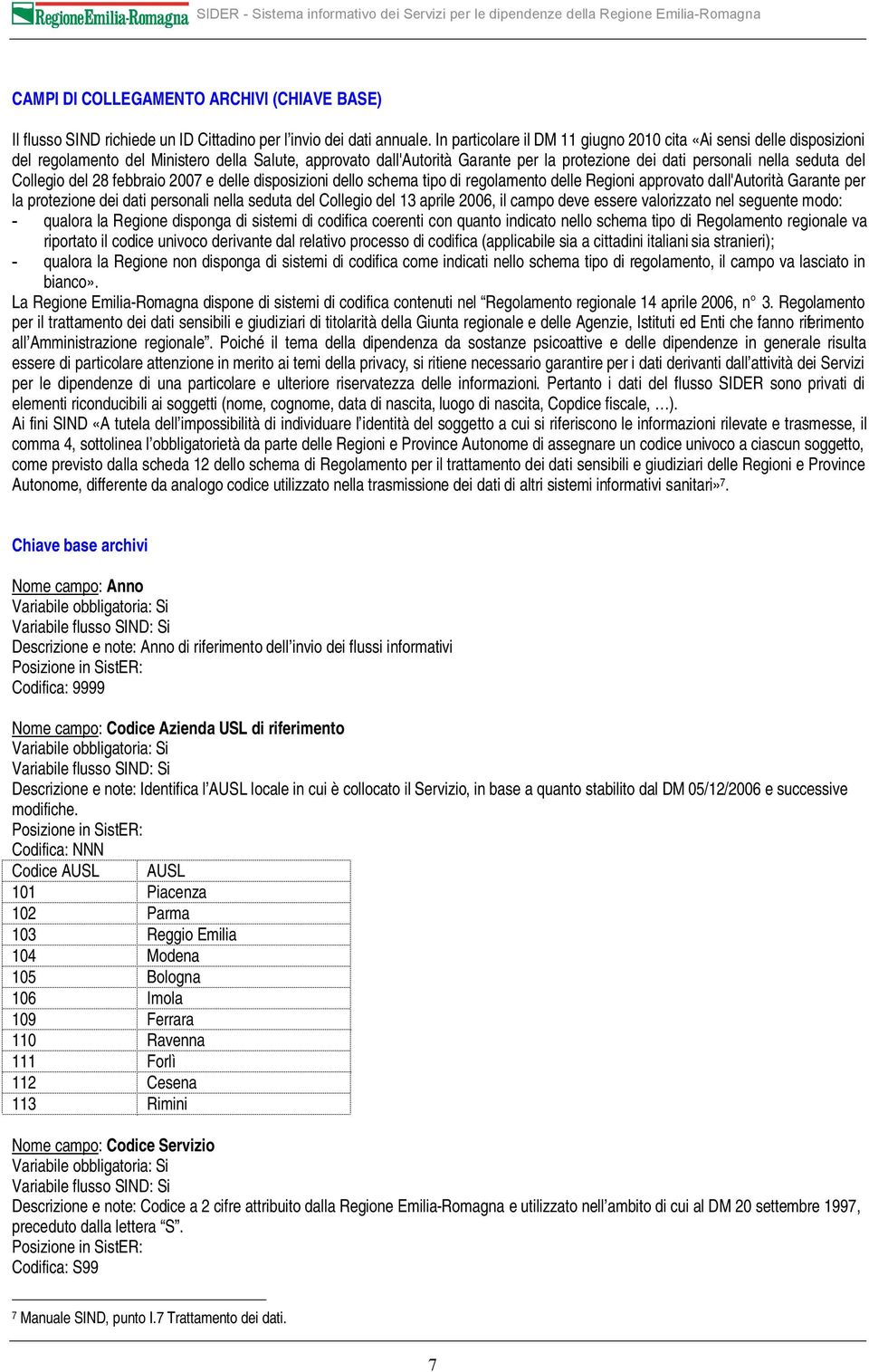 Collegio del 28 febbraio 2007 e delle disposizioni dello schema tipo di regolamento delle Regioni approvato dall'autorità Garante per la protezione dei dati personali nella seduta del Collegio del 13