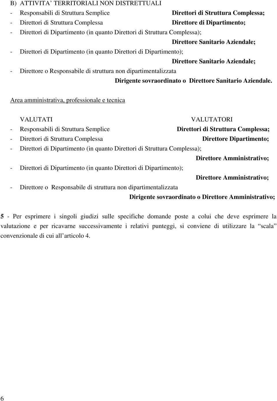 o Responsabile di struttura non dipartimentalizzata Dirigente sovraordinato o Direttore Sanitario Aziendale.