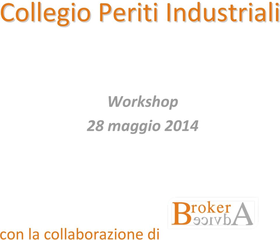 Workshop 28 maggio