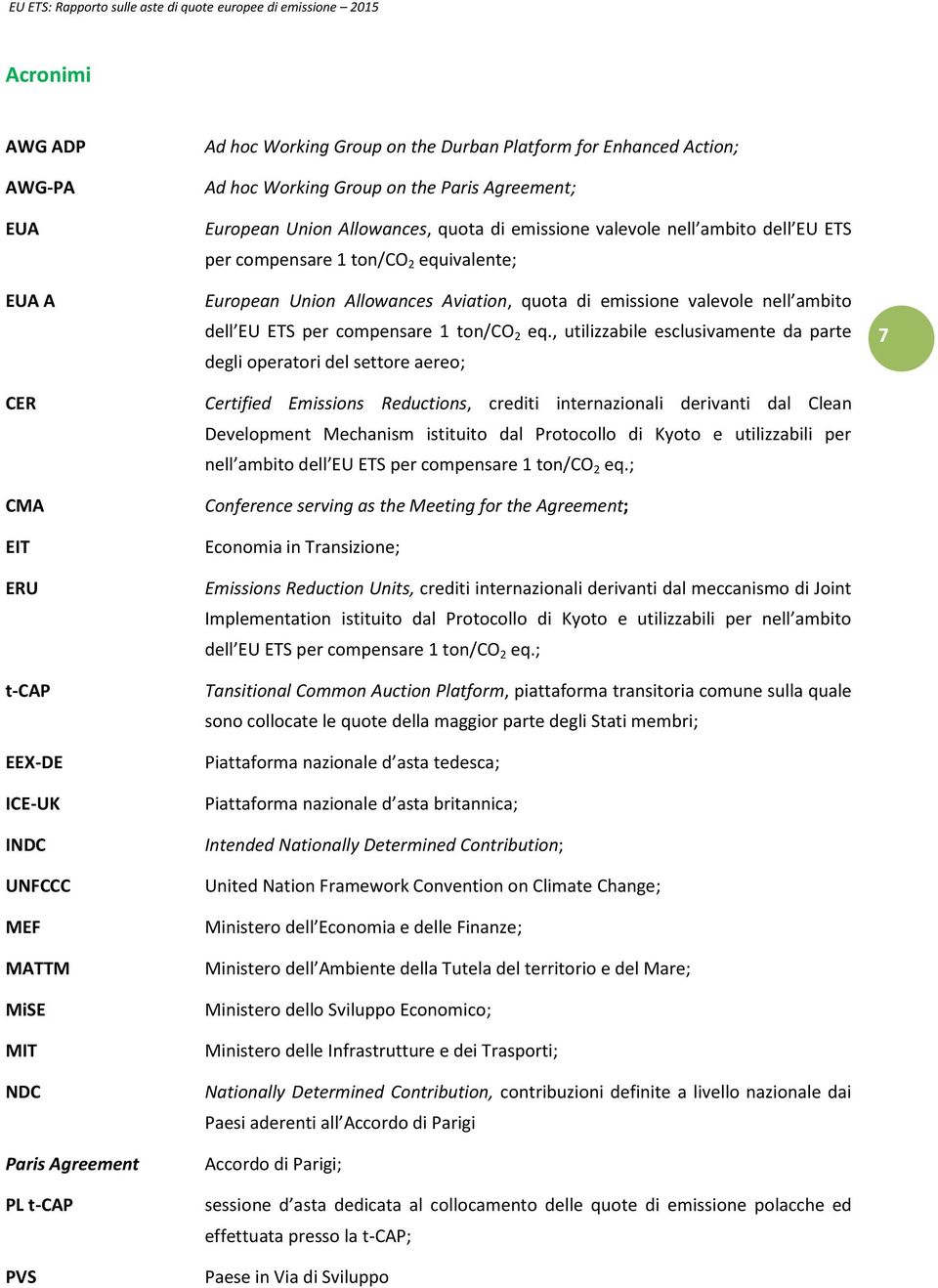 quota di emissione valevole nell ambito dell EU ETS per compensare 1 ton/co 2 eq.