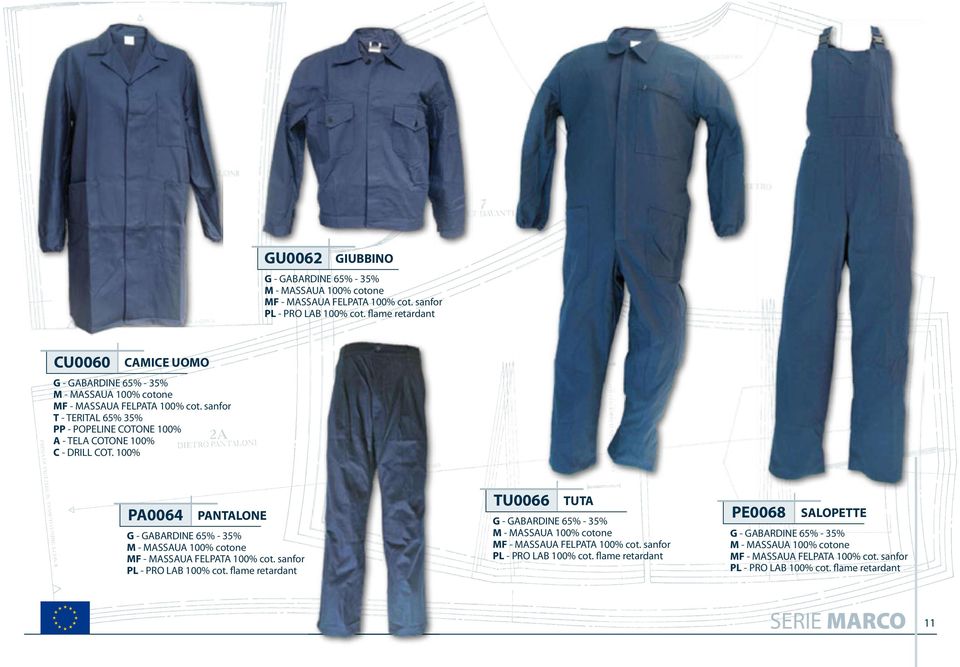 sanfor PA0064 PANTALONE MF - MASSAUA FELPATA 100% cot. sanfor PL - PRO LAB 100% cot.