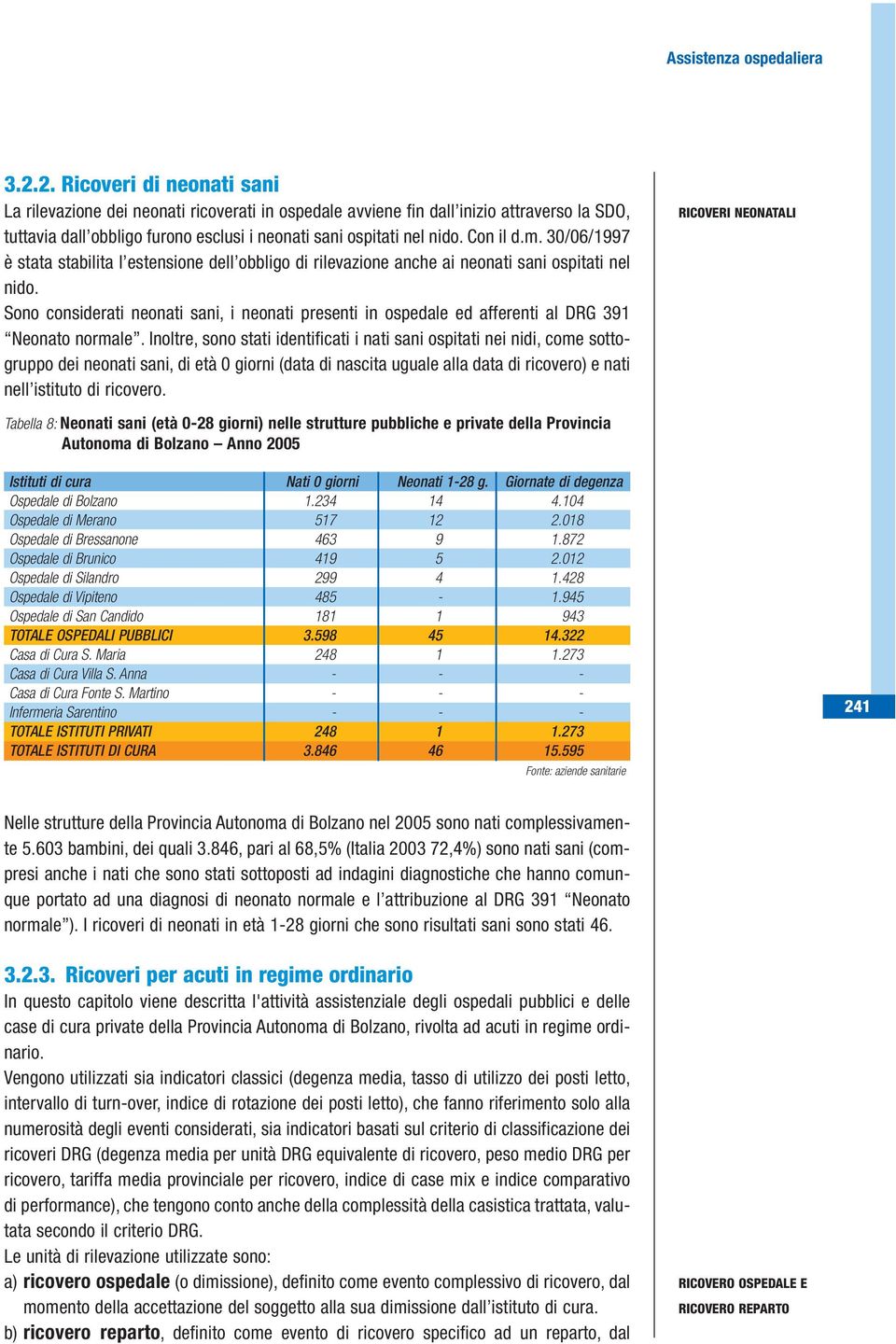 Sono considerati neonati sani, i neonati presenti in ospedale ed afferenti al DRG 391 Neonato normale.