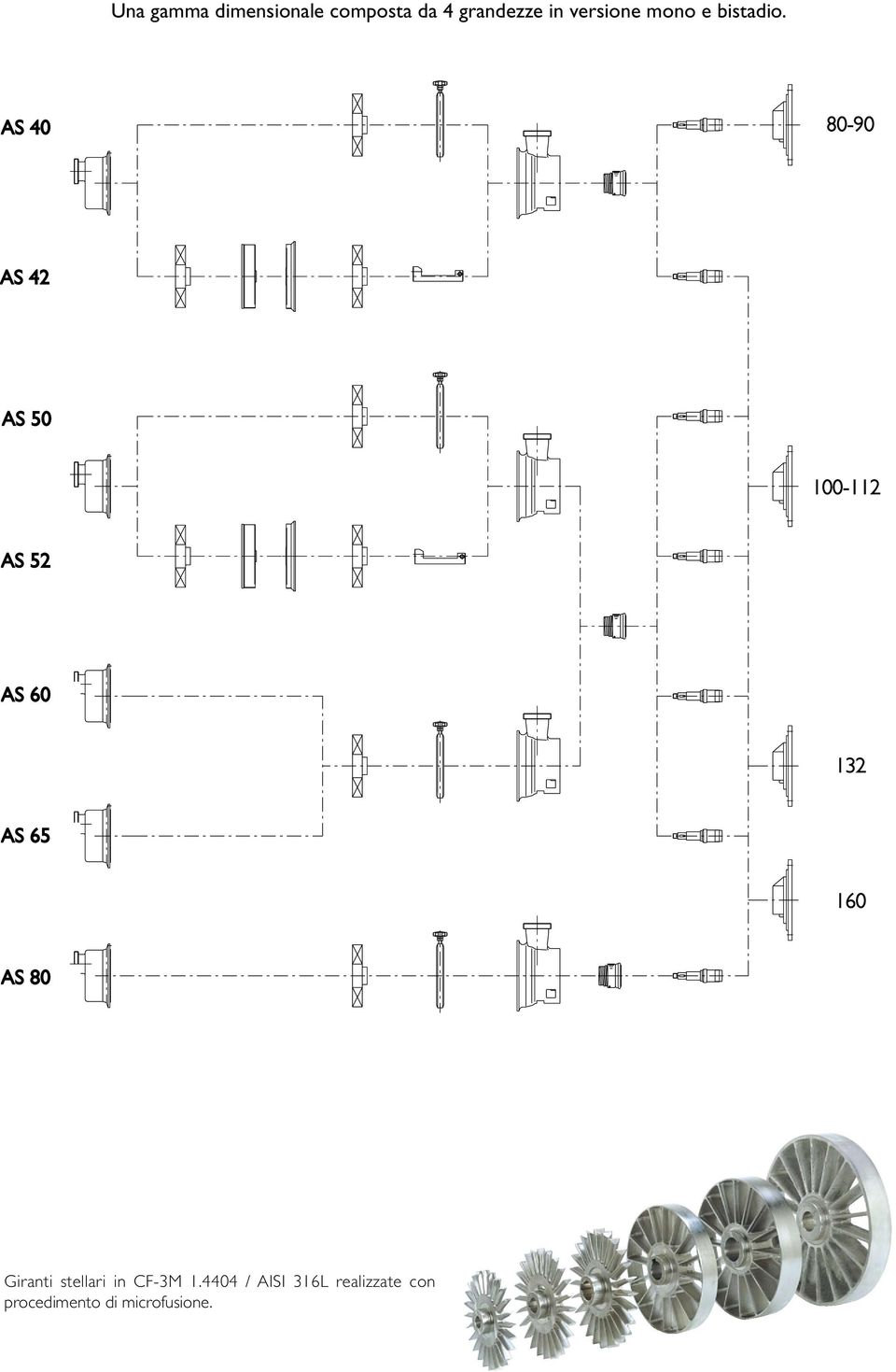 CORPO TENUTA M ALBERO SUPPORT AS 40 80-90 AS 42 AS 50 100-112 AS 52 AS 60 132 AS 65