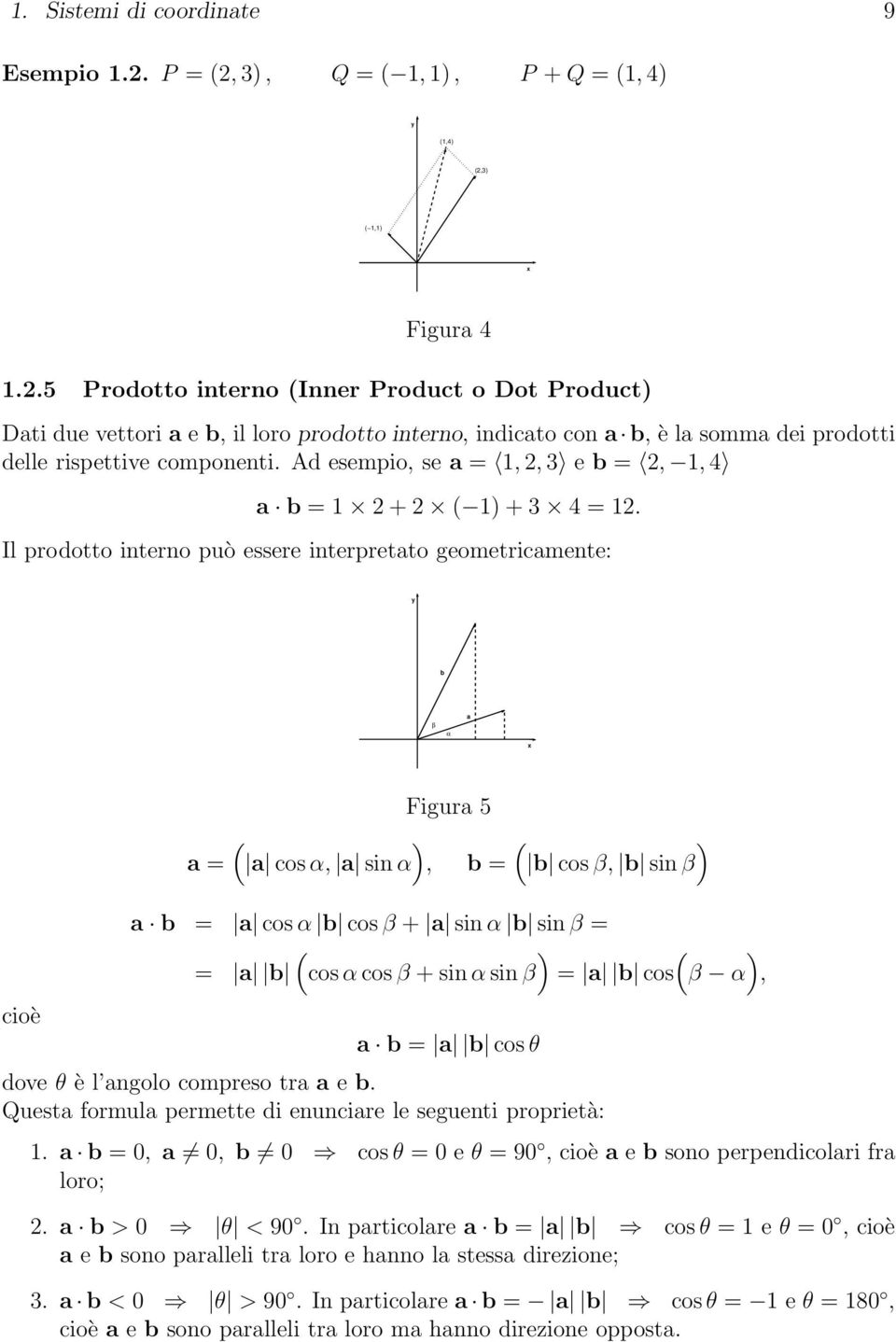 Ad esempio, se a,, 3 e b,, 4 a b + ( ) + 3 4.