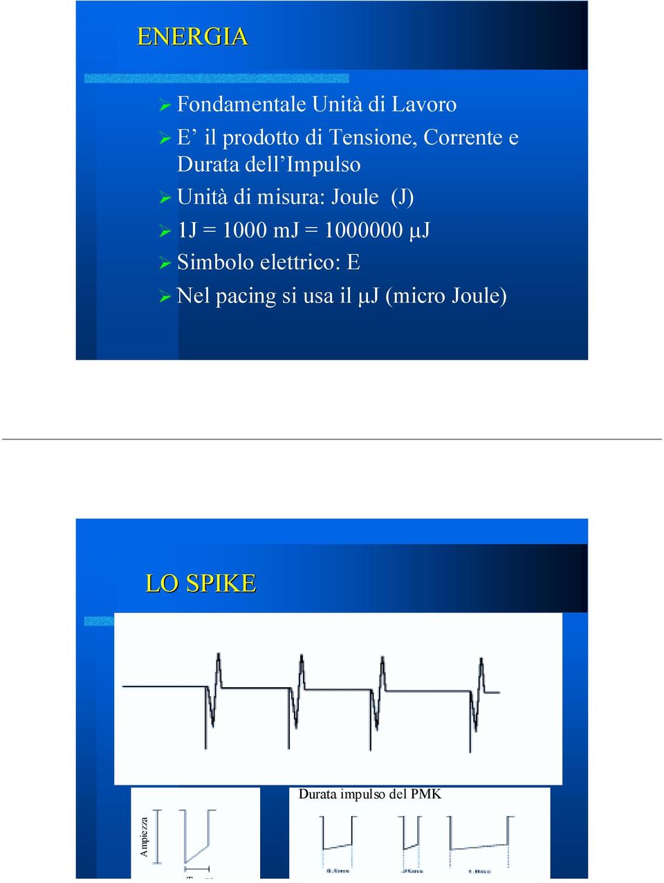 Unità di misura: Joule (J)! 1J = 1000 mj = 1000000 µj!