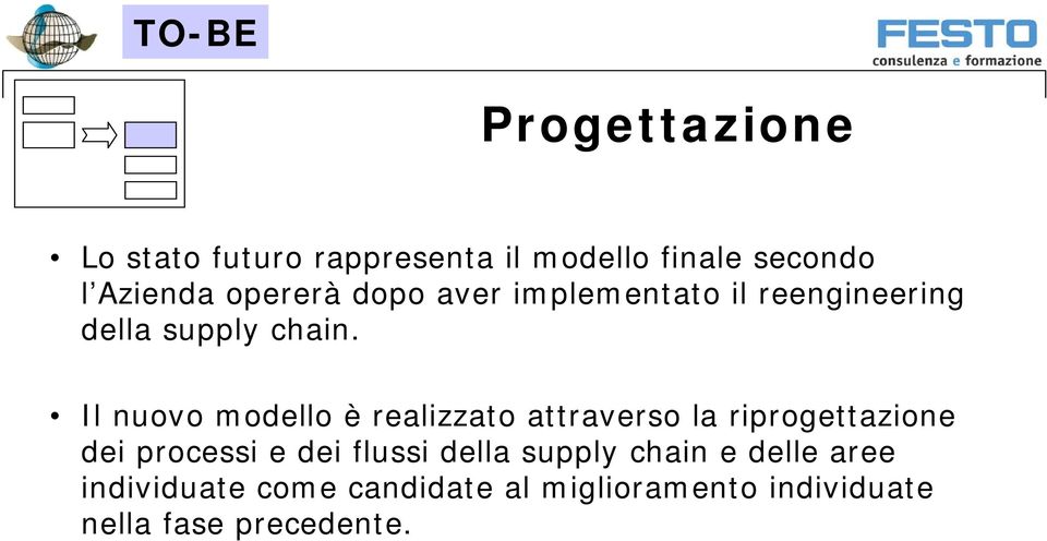 Il nuovo modello è realizzato attraverso la riprogettazione dei processi e dei flussi