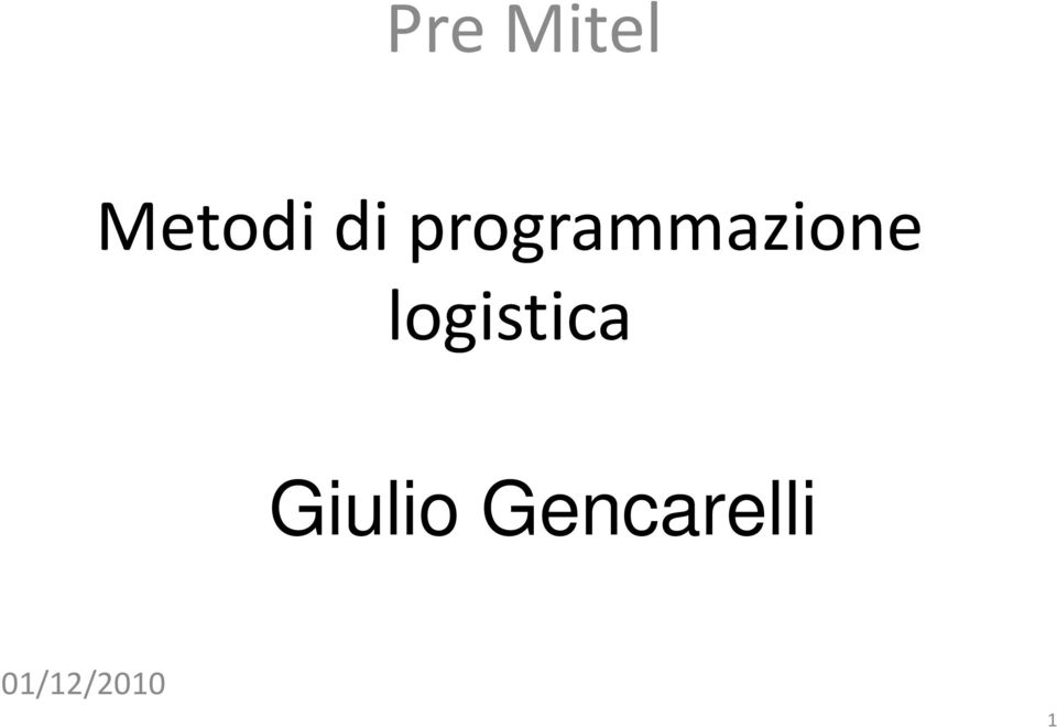 logistica Giulio