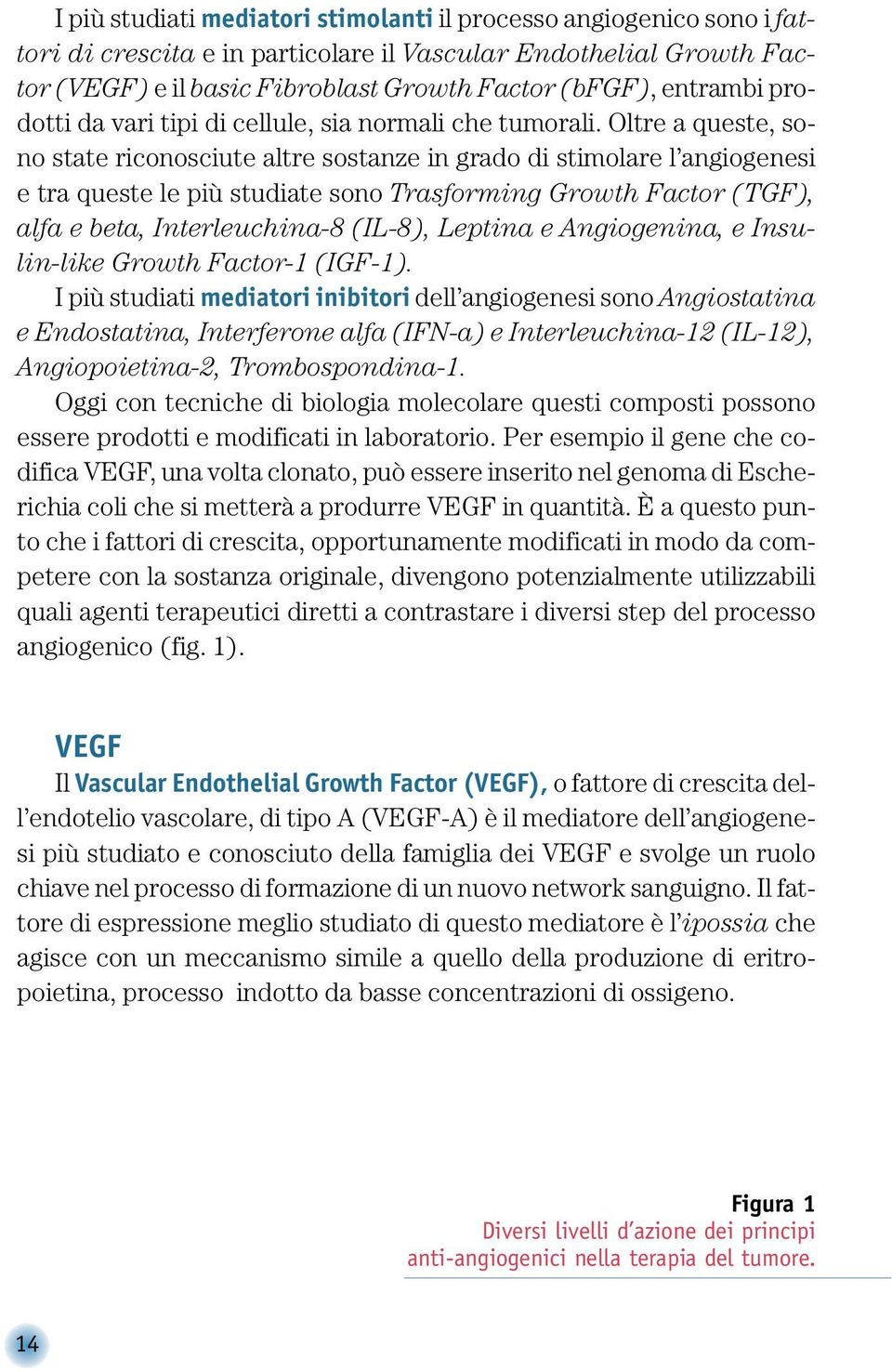 Oltre a queste, sono state riconosciute altre sostanze in grado di stimolare l angiogenesi e tra queste le più studiate sono Trasforming Growth Factor (TGF), alfa e beta, Interleuchina-8 (IL-8),