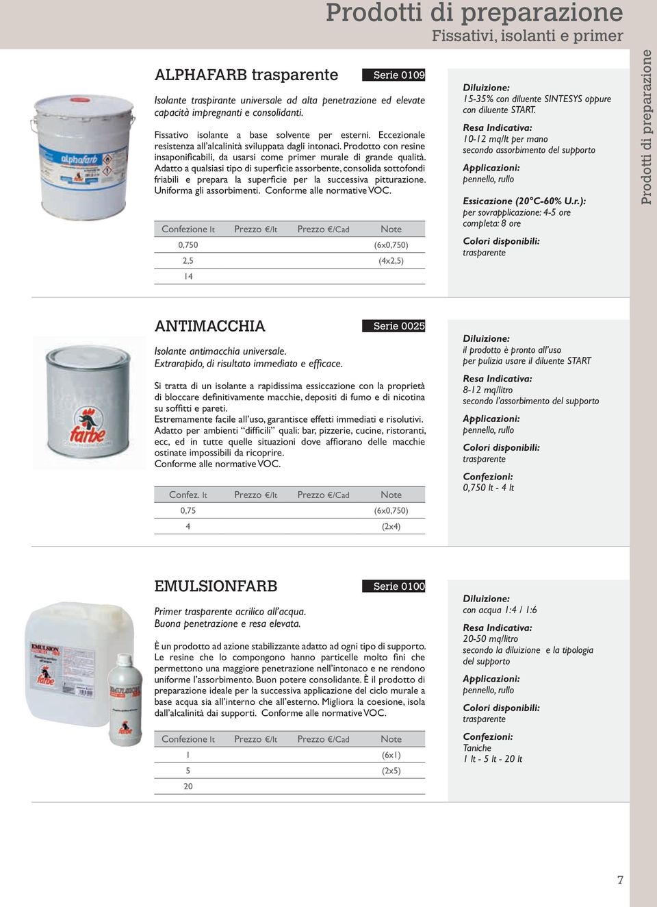 Adatto a qualsiasi tipo di superficie assorbente, consolida sottofondi friabili e prepara la superficie per la successiva pitturazione. Uniforma gli assorbimenti. Conforme alle normative VOC.