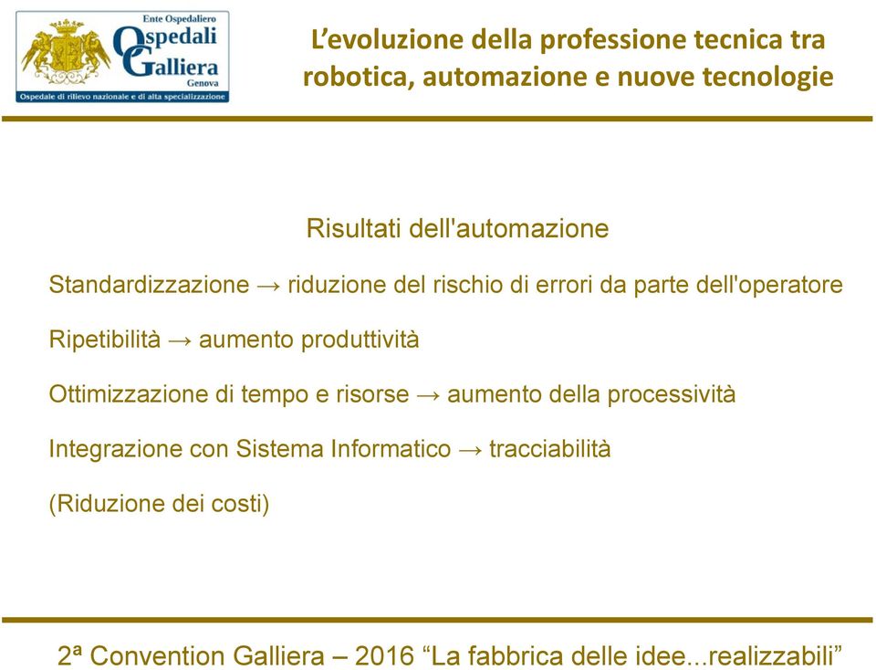 risorse aumento della processività Integrazione con Sistema Informatico